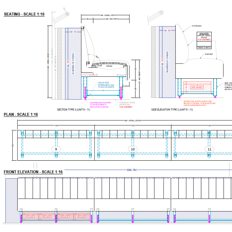 Carlin Boat Seating plans