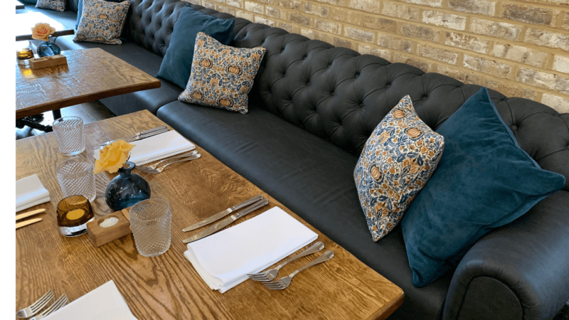 Restaurant Seating | Chester Button Style | Scroll Arm Addition